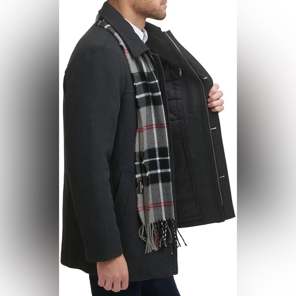 NWT Dockers Men's Weston Wool Blend Scarf Coat Size Medium - Picture 3 of 8